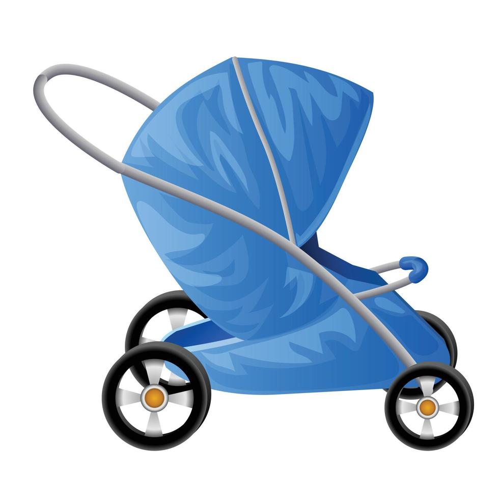 Pram icon, cartoon style vector