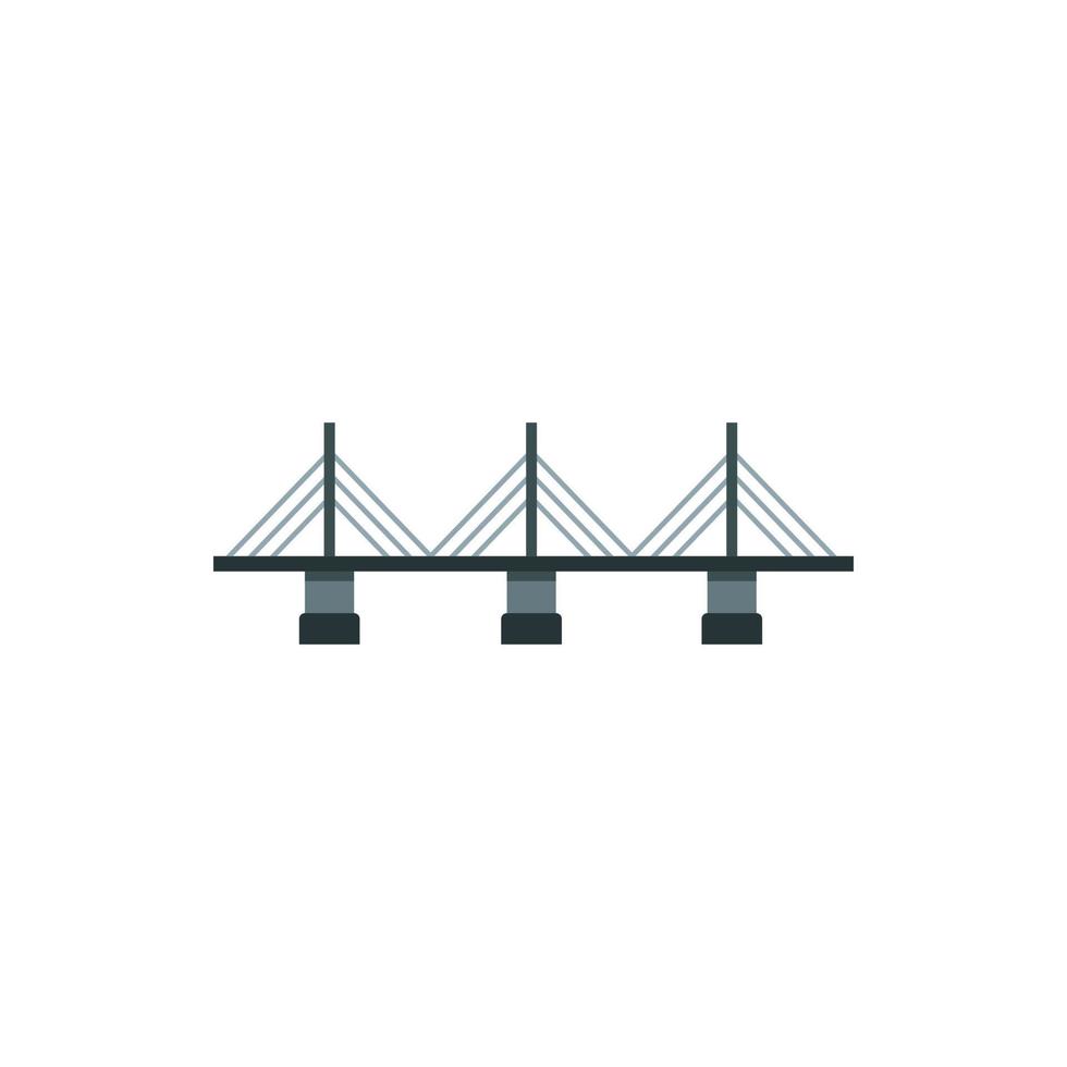 Suspension bridge icon in flat style vector