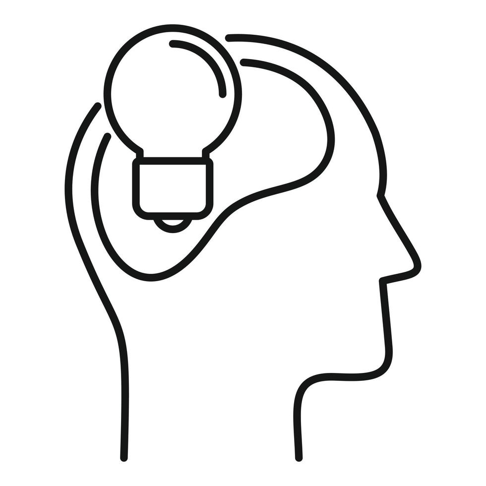 Bulb idea neuromarketing icon, outline style vector