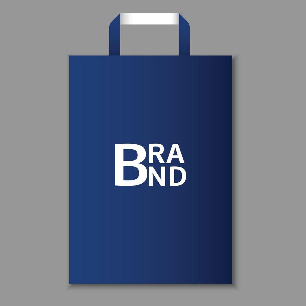 Eco blue hand bag icon, realistic style vector