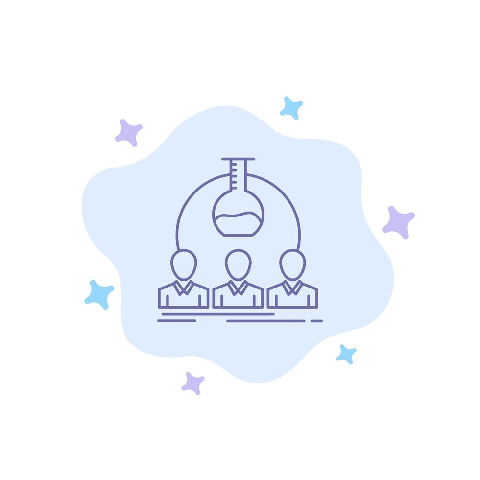 Laboratory Lab Man Experiment Scientist Blue Icon on Abstract Cloud Background vector