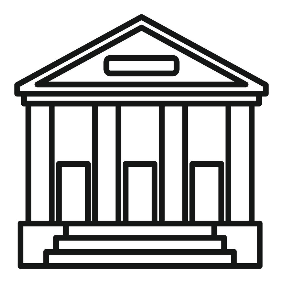 Judge building icon, outline style vector