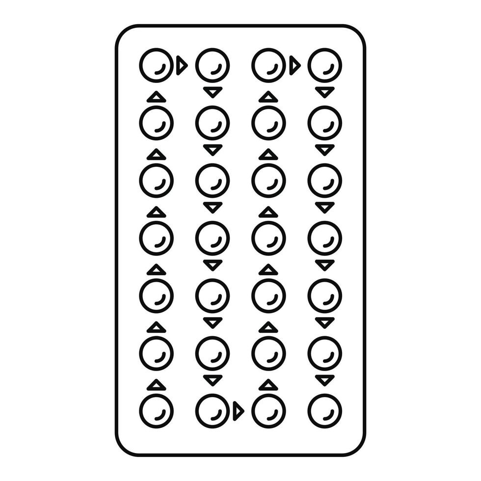 Contraceptive pills icon, outline style vector