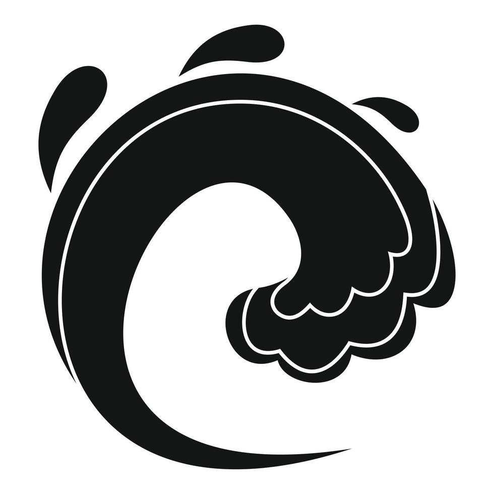 Wave water tsunami icon, simple black style vector