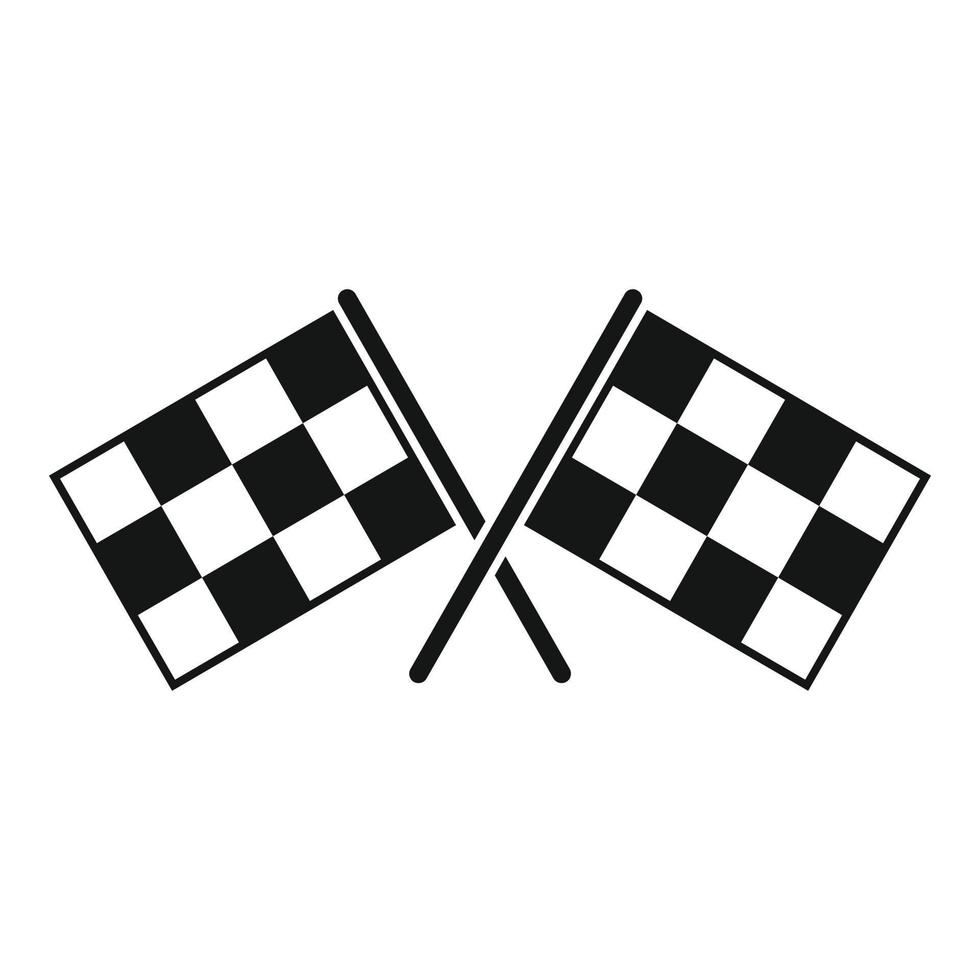 icono de banderas de rally, estilo simple vector