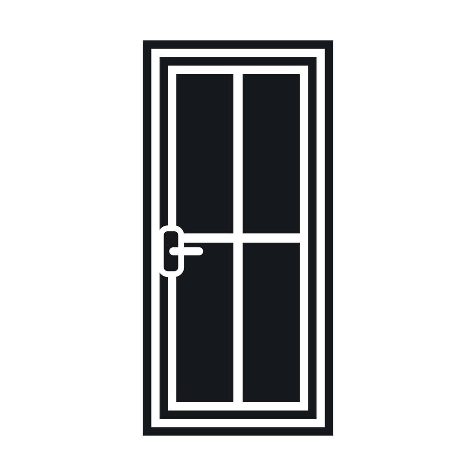 Glass door icon, simple style vector