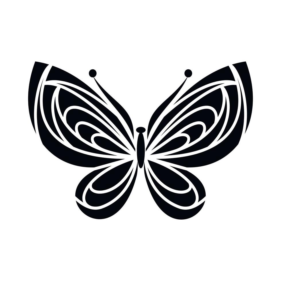 Beautiful butterfly icon, simple style vector