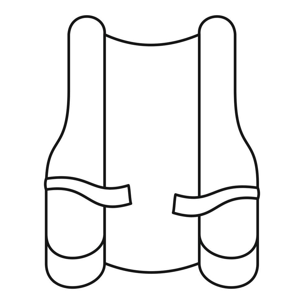 Rescue vest icon, outline style vector