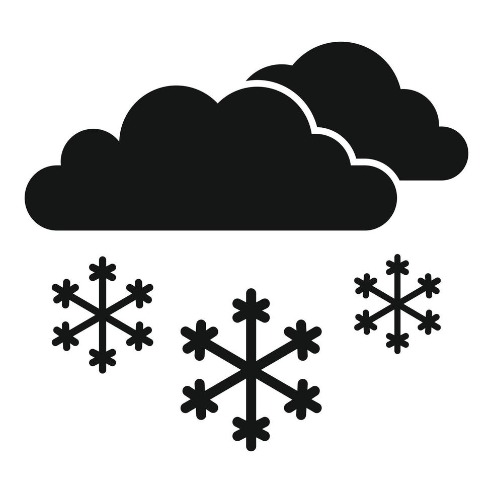 Snow cloud icon, simple style vector