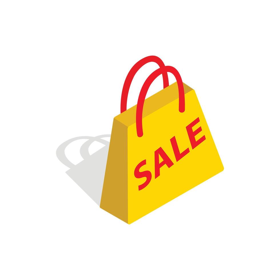 Bag with word sale icon, isometric 3d style vector