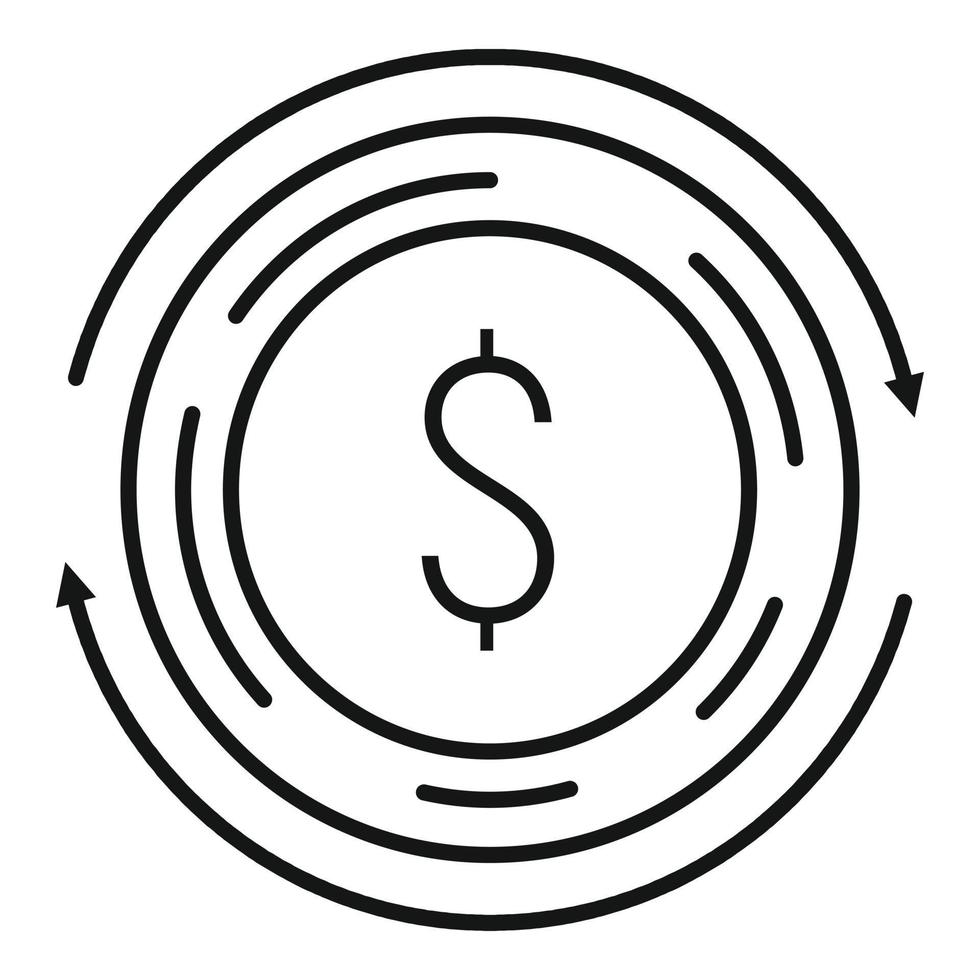 Coin currency icon, outline style vector