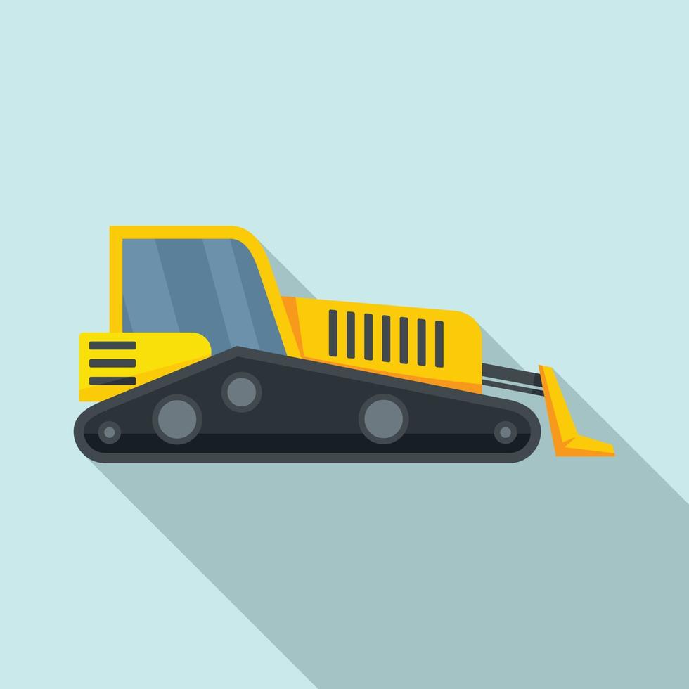 Road bulldozer icon, flat style vector