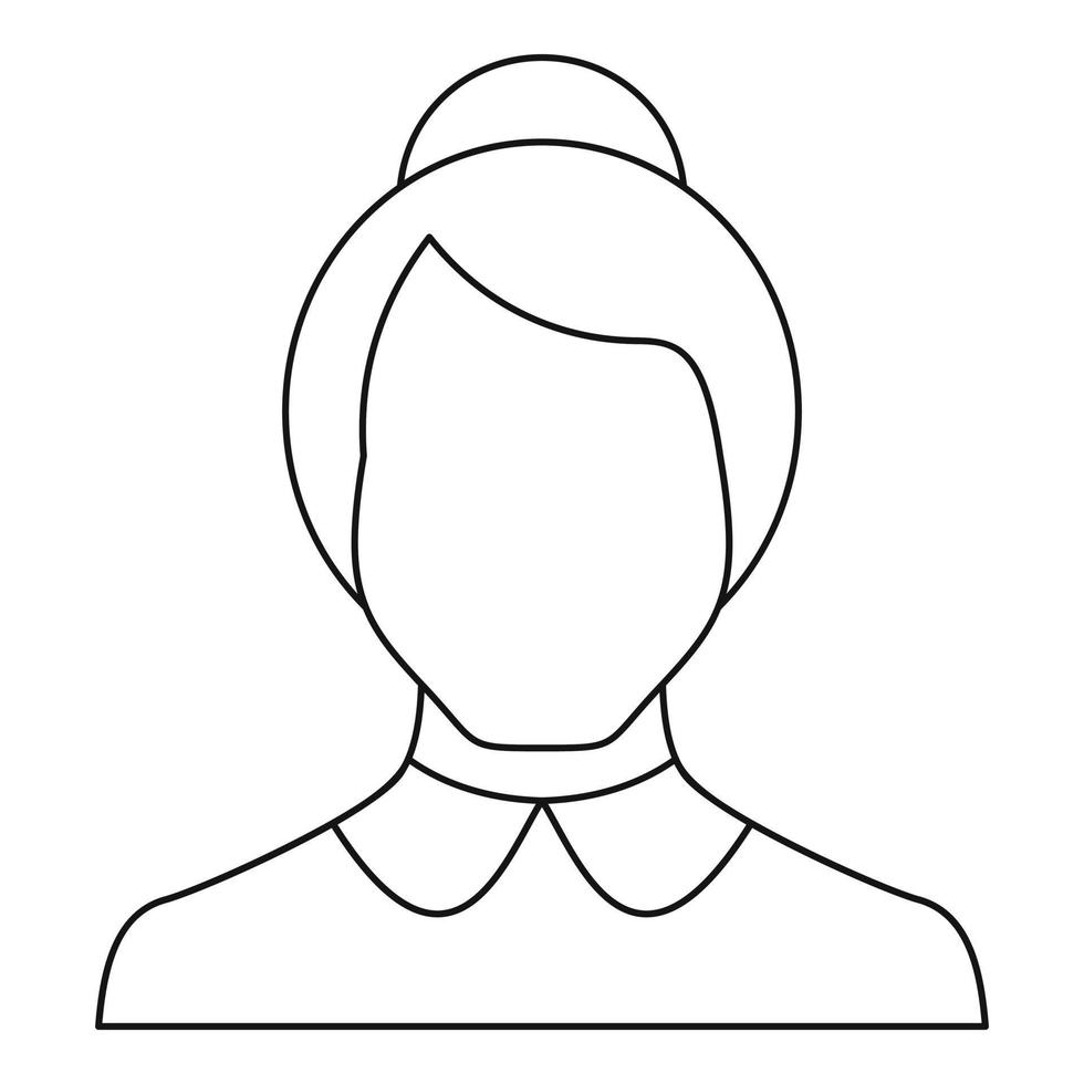 mejor avatar femenino icono vector línea delgada