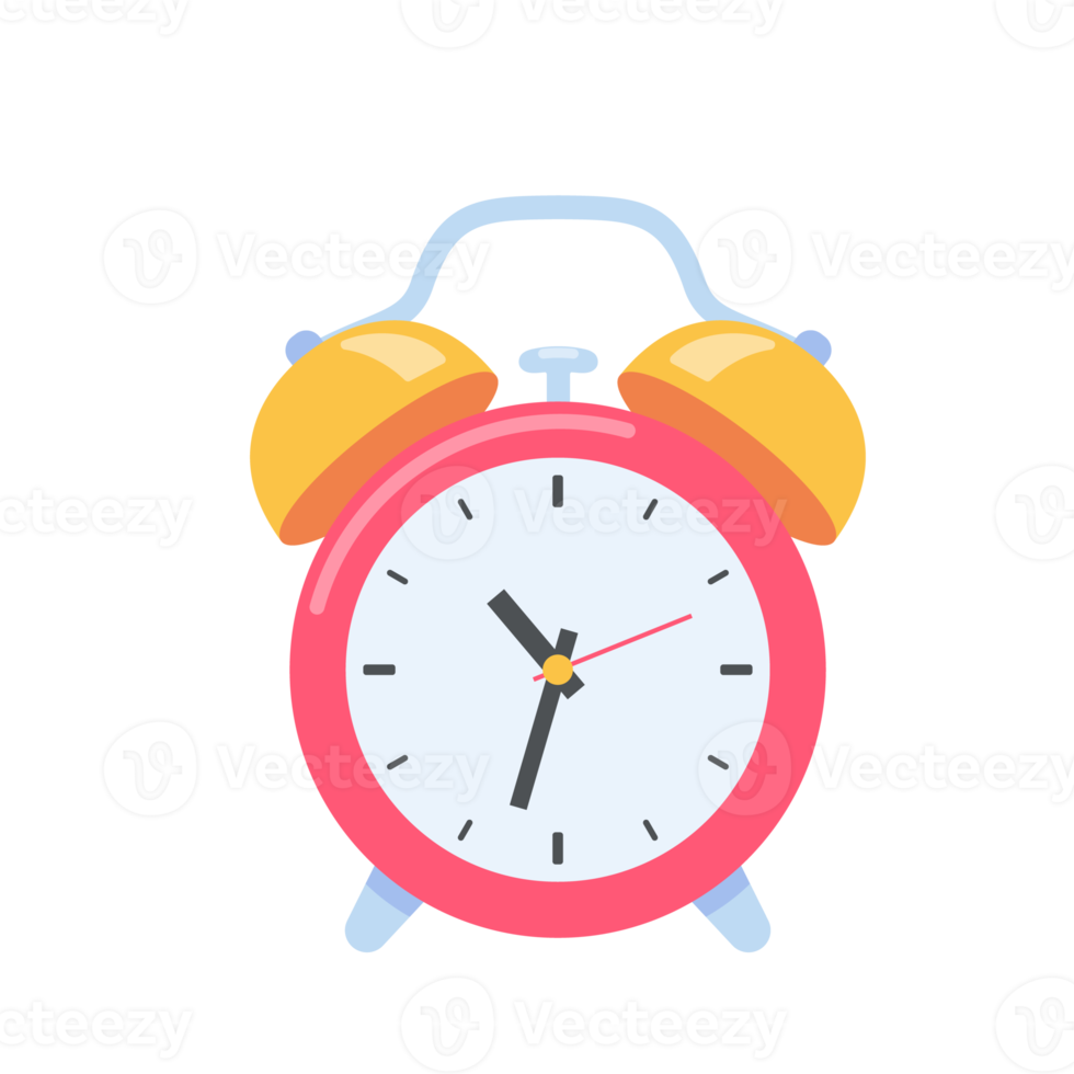 Loud alarm clock alerts wake up time and schedule. png