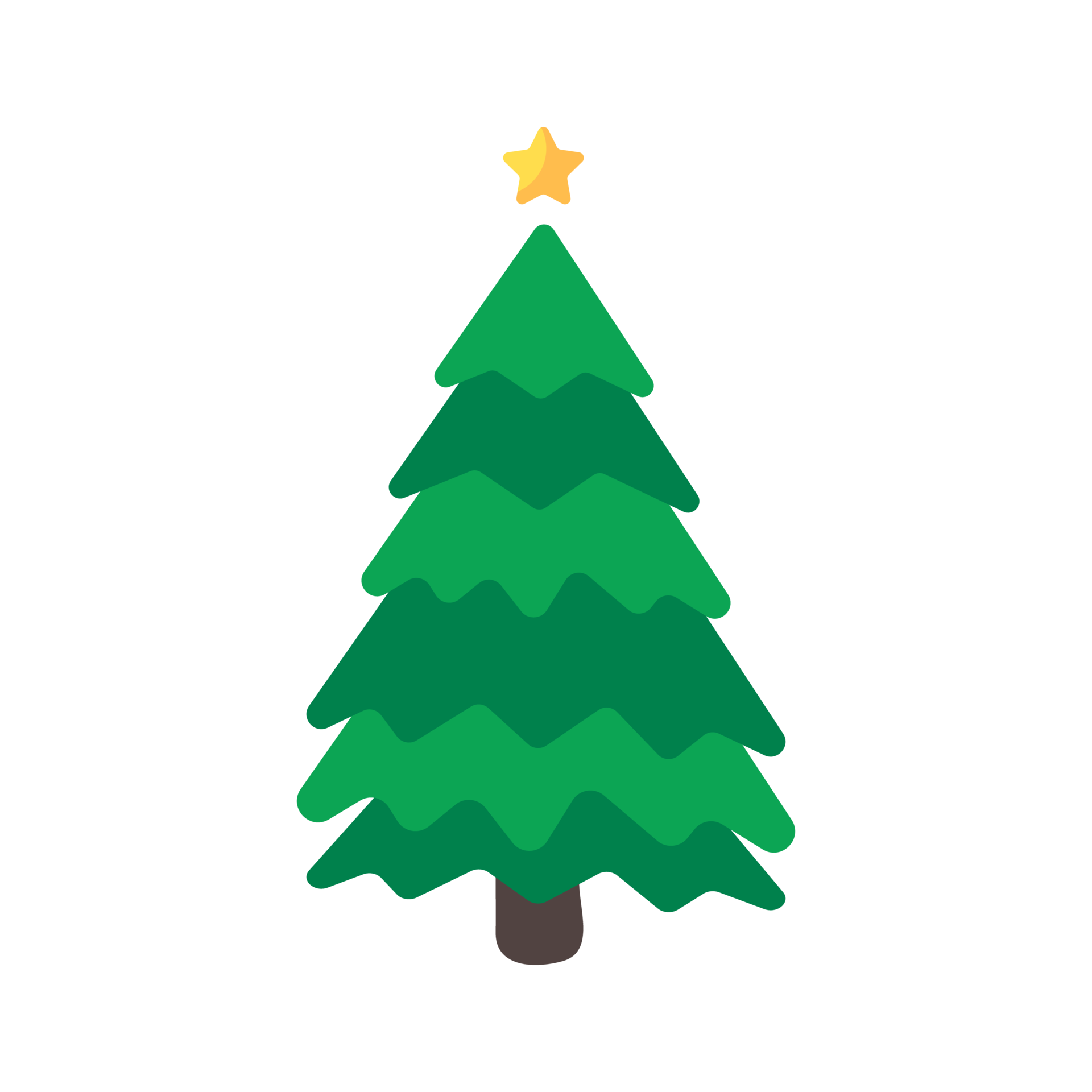 Christmas tree. A pine tree decorated with colorful lights to celebrate