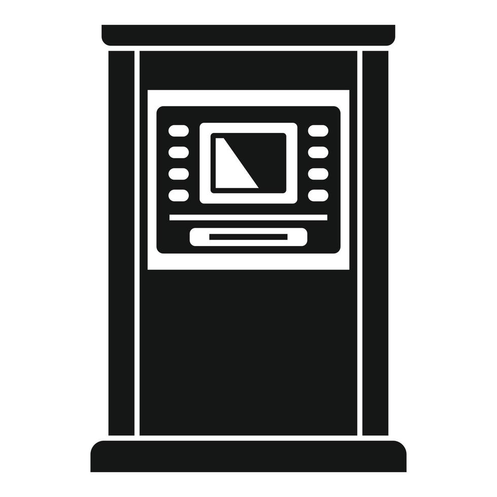 Atm monitor screen icon, simple style vector