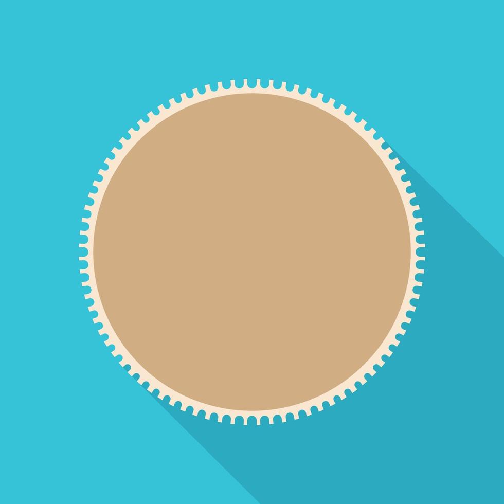 Round postage stamp icon, flat style vector