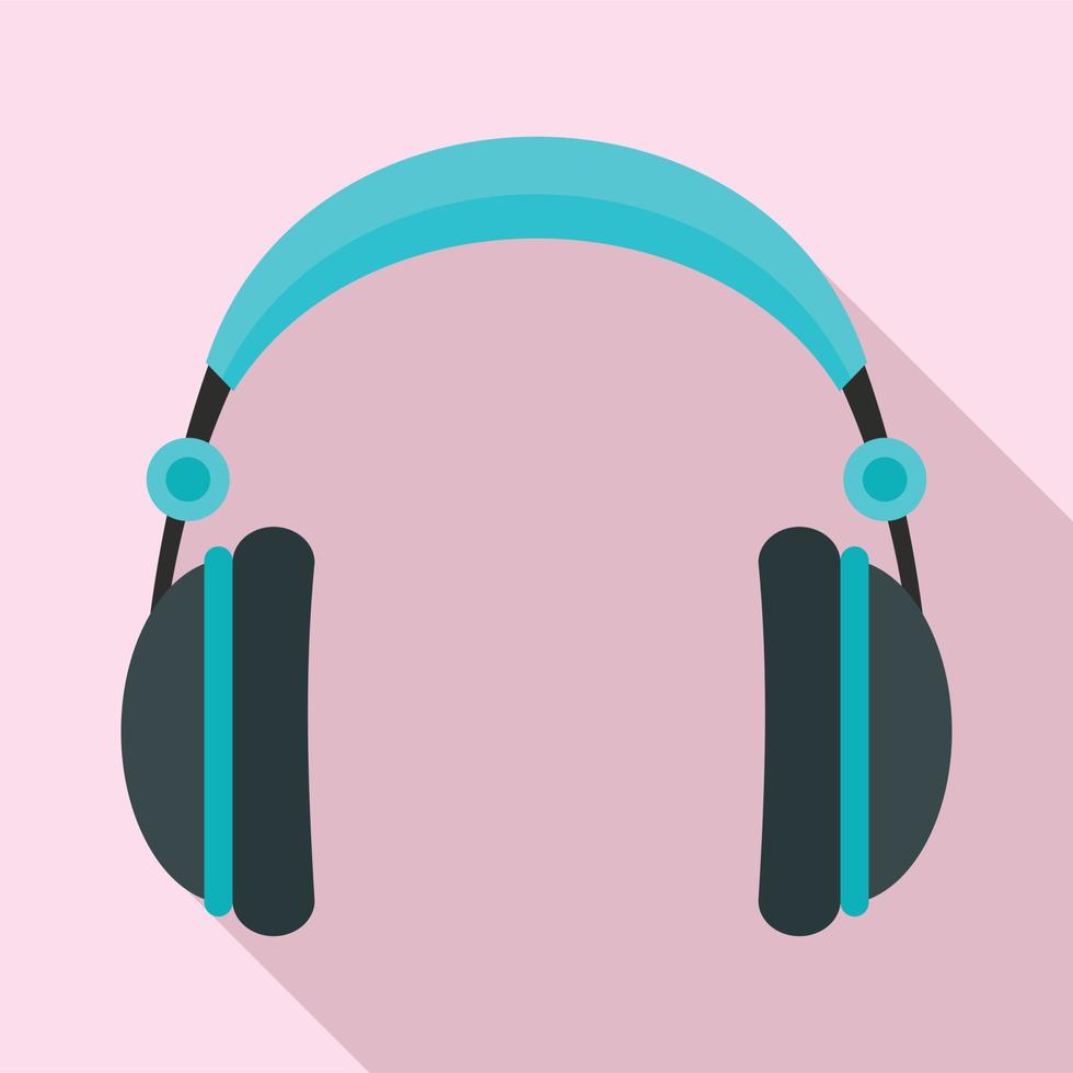 Rock headphones icon, flat style vector