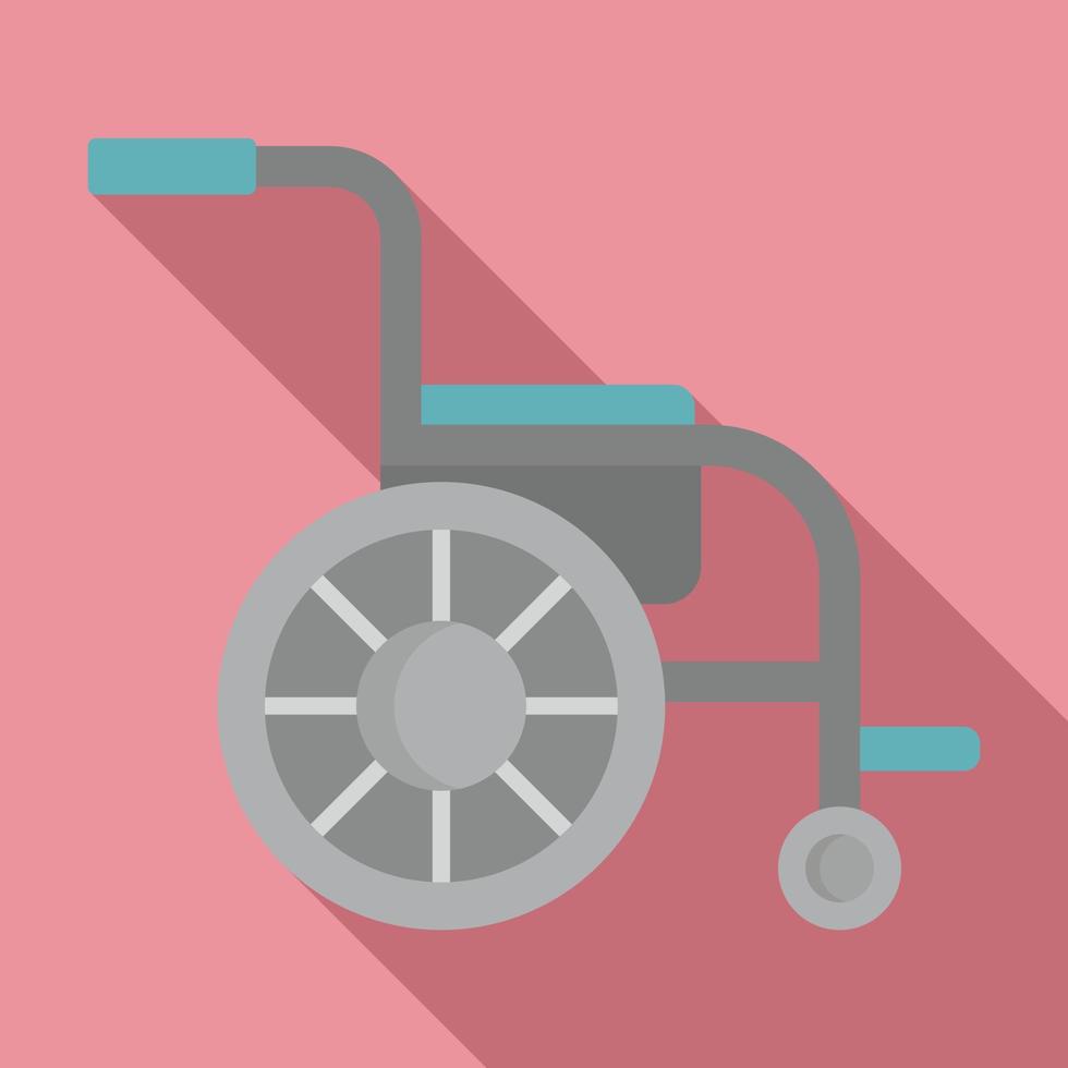 Side view wheelchair icon, flat style vector