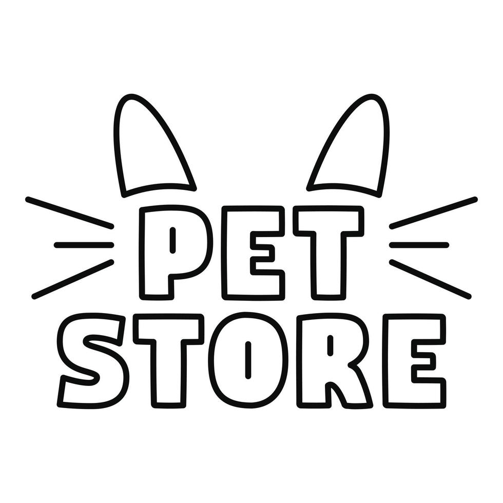 Cat pet store logo, outline style vector