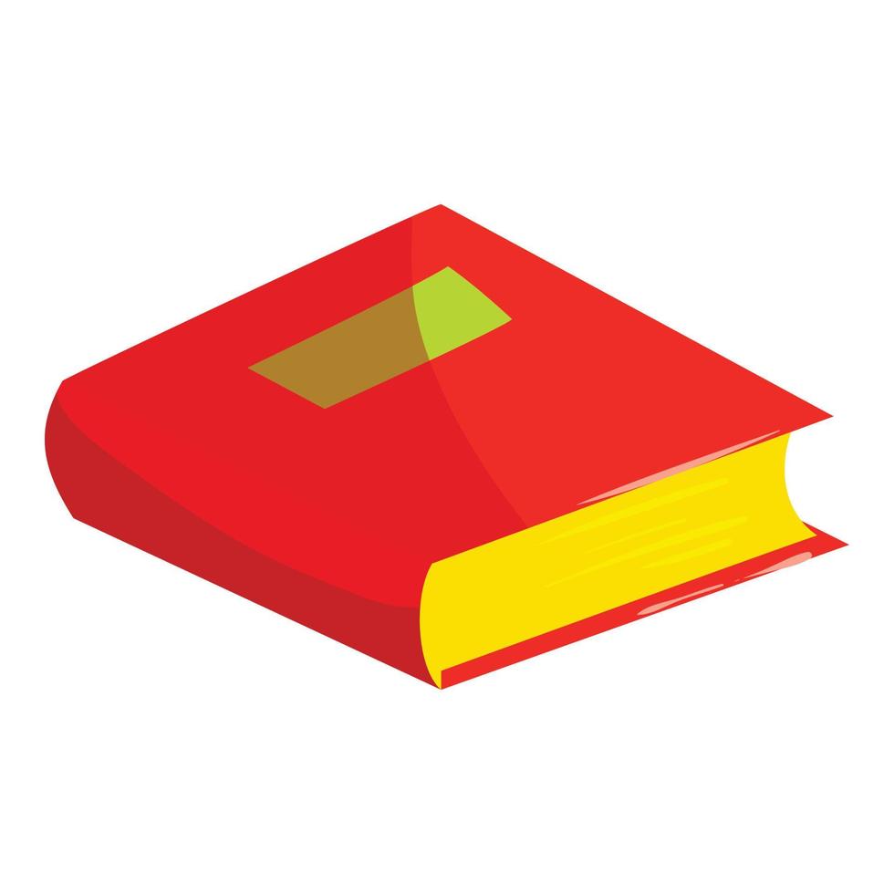 School textbook icon, cartoon style vector