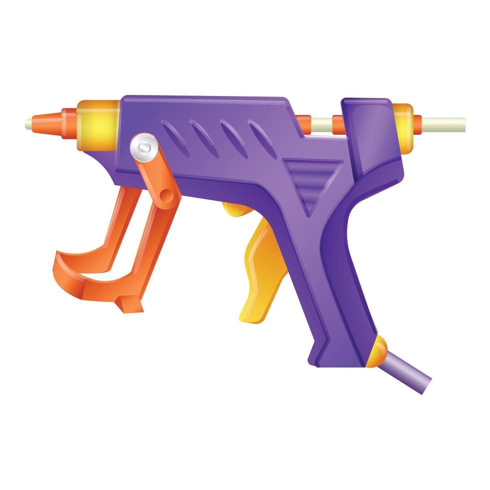 Glue gun icon, cartoon style vector