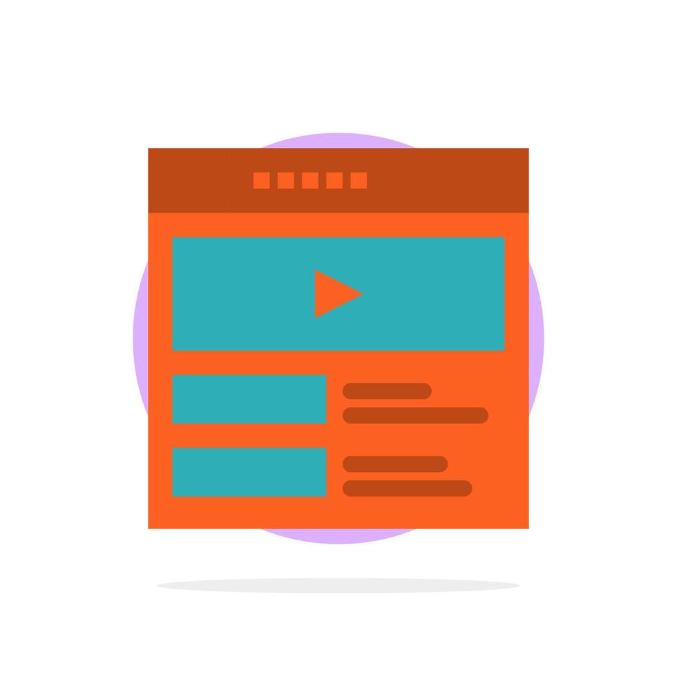 video reproductor de video sitio web círculo abstracto fondo color plano icono vector