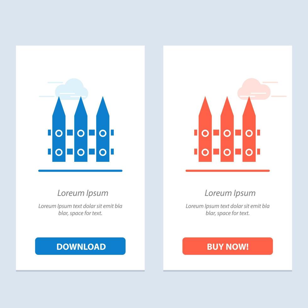 Fence Garden Gardening Spring  Blue and Red Download and Buy Now web Widget Card Template vector