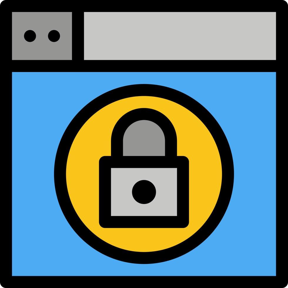 Web Design Lock  Flat Color Icon Vector icon banner Template