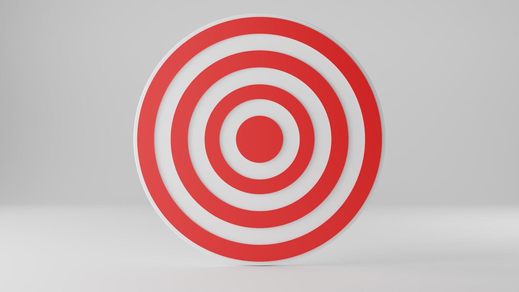 Red target 3d icon on white background. 3d render illustration. photo