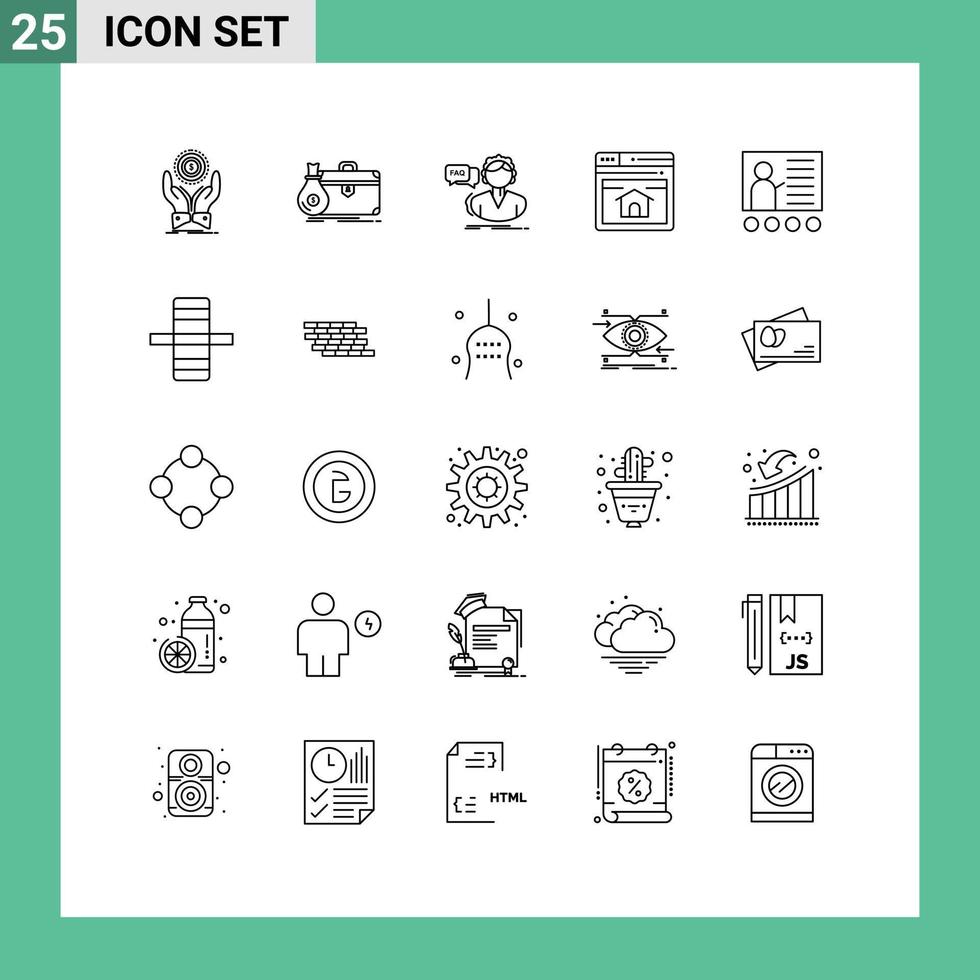 25 Creative Icons Modern Signs and Symbols of webpage seo open help call Editable Vector Design Elements