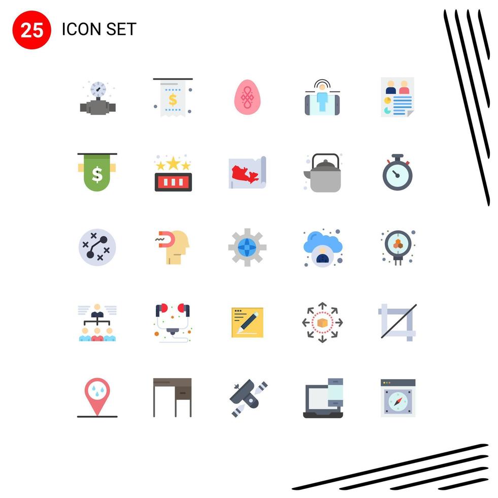 Stock Vector Icon Pack of 25 Line Signs and Symbols for data user engagement payment user egg Editable Vector Design Elements