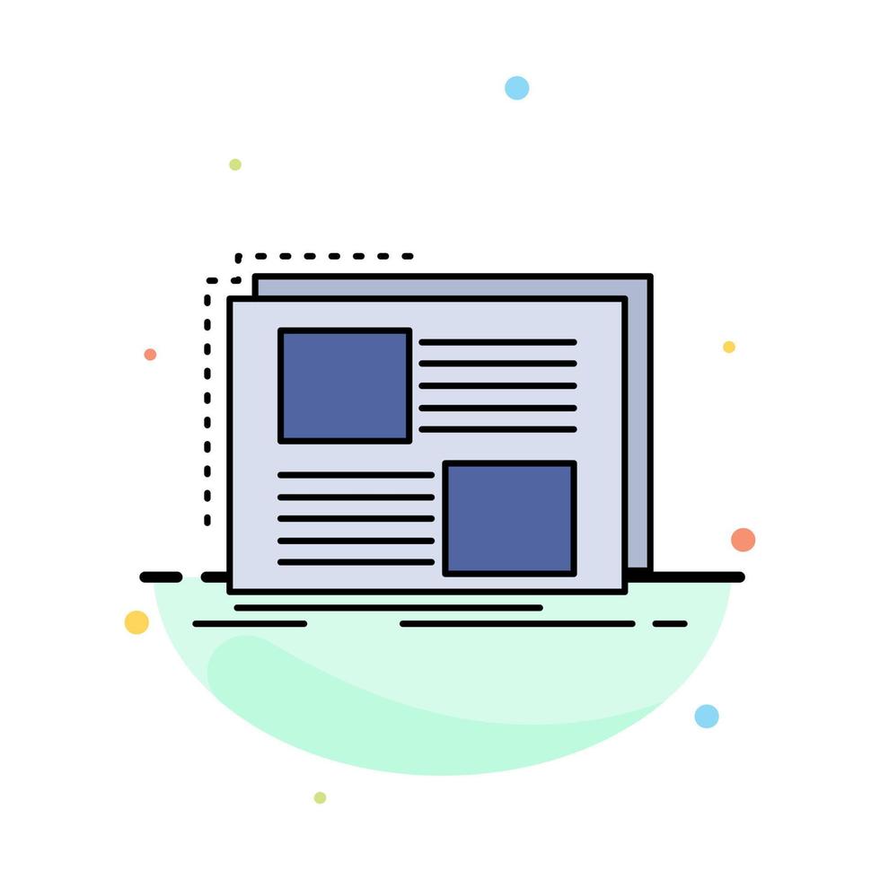 Content design frame page text Flat Color Icon Vector