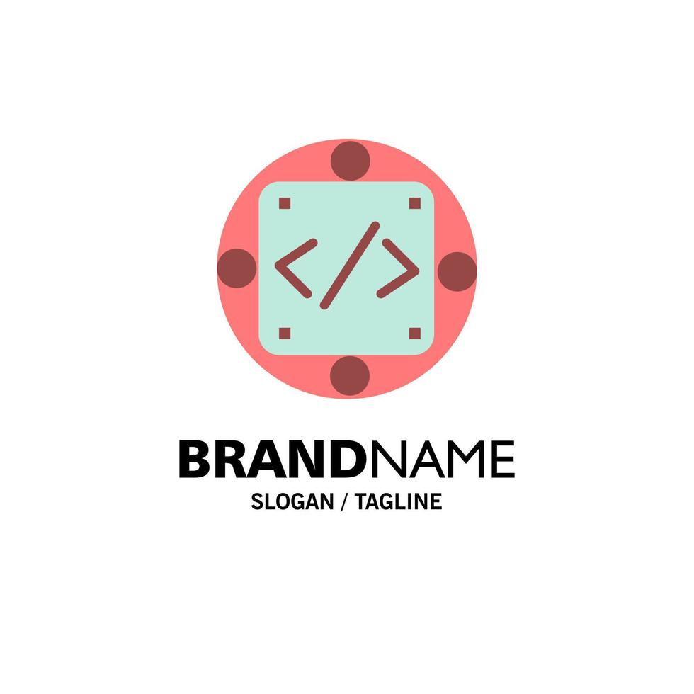 código personalizado implementación gestión producto empresa logotipo plantilla color plano vector