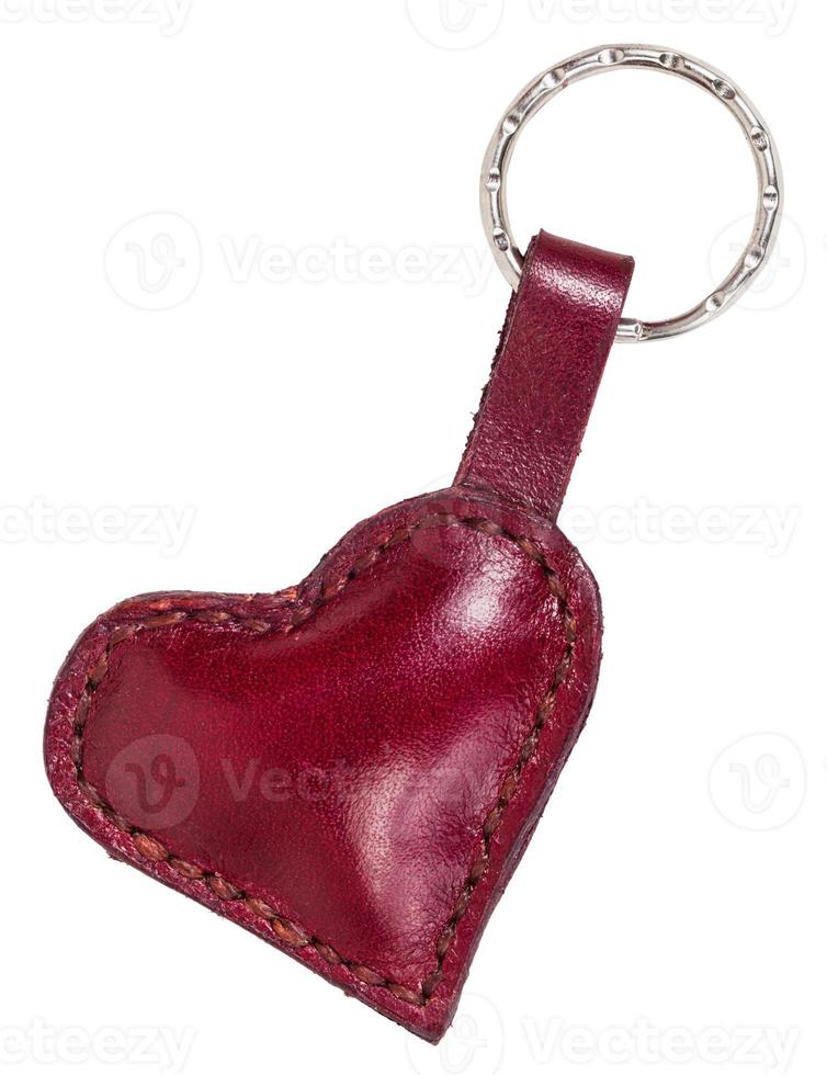 red leather heart shape trinket isolated photo