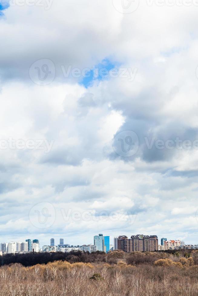 heavy clouds over city photo