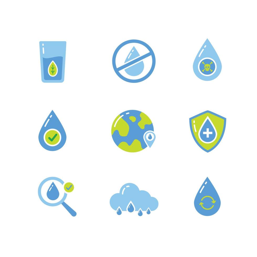 Water Icon Set Template vector