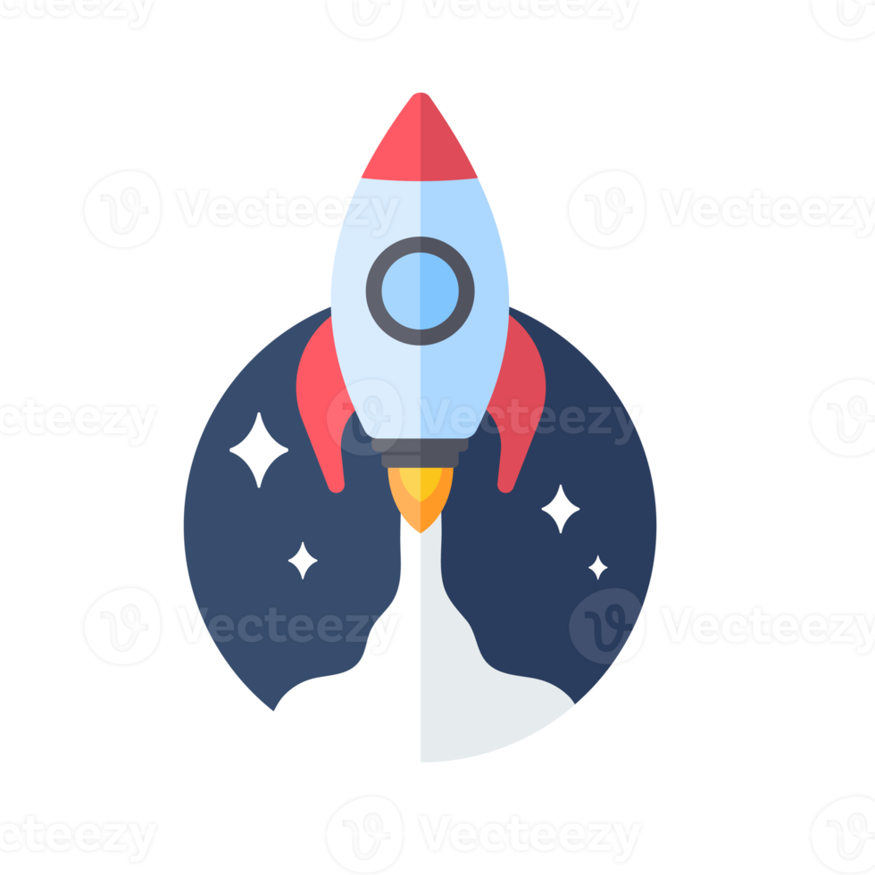 Space exploration rocket soars into the sky concept of starting to learn science png