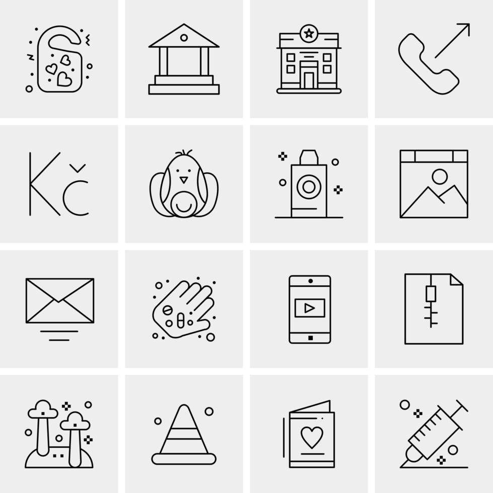 16 Universal Business Icons Vector Creative Icon Illustration to use in web and Mobile Related project