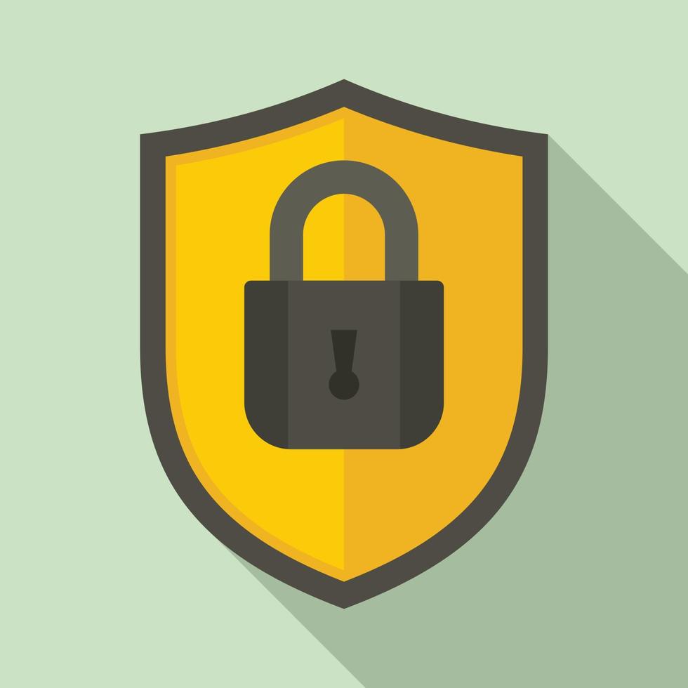 Shield protect security icon, flat style vector