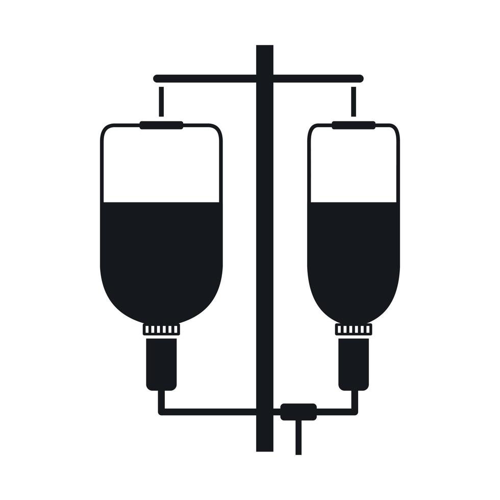 icono de infusión intravenosa, estilo simple vector