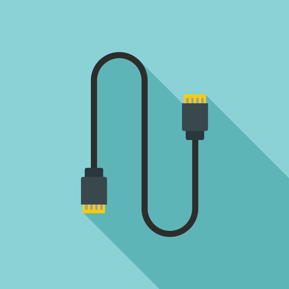 icono de cable de vape de carga, estilo plano vector