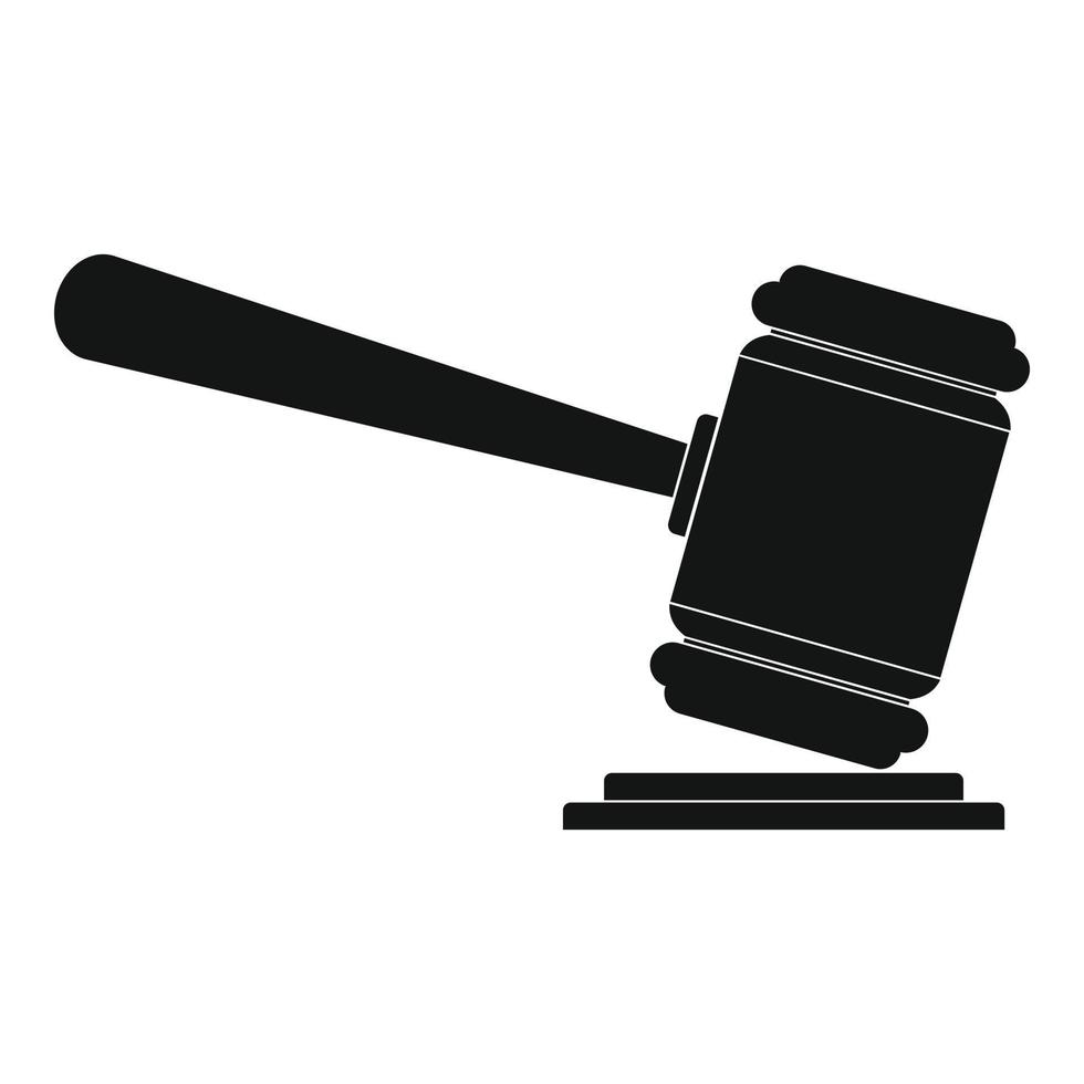 Judge gavel icon, simple style vector