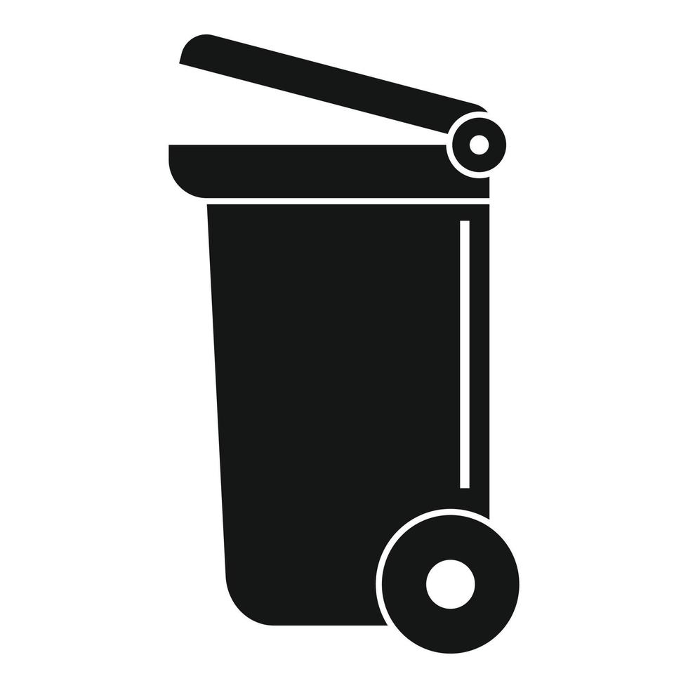 Wheel garbage container icon, simple style vector