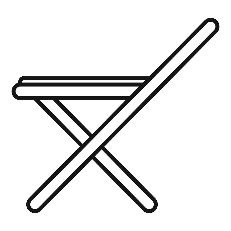 Folding wood chair icon, outline style vector