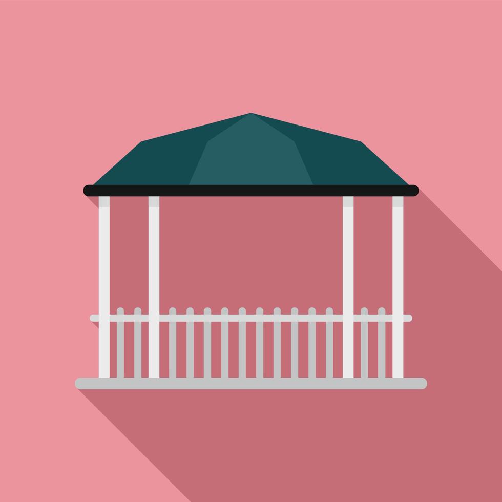 Pavilion gazebo icon, flat style vector