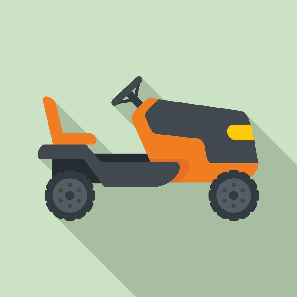 icono del cortador de césped del tractor, estilo plano vector