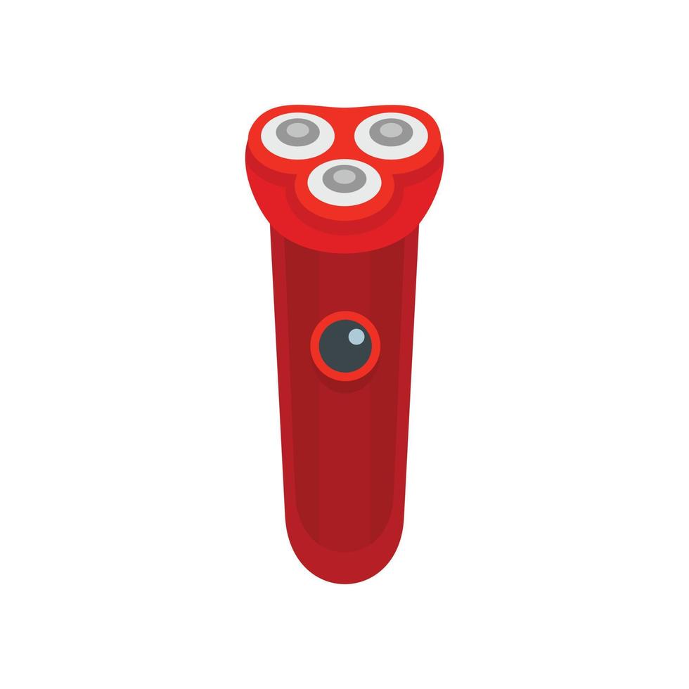 Red electric razor icon, flat style vector
