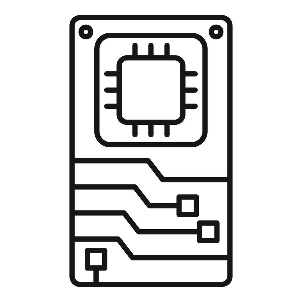 Telephone motherboard icon, outline style vector