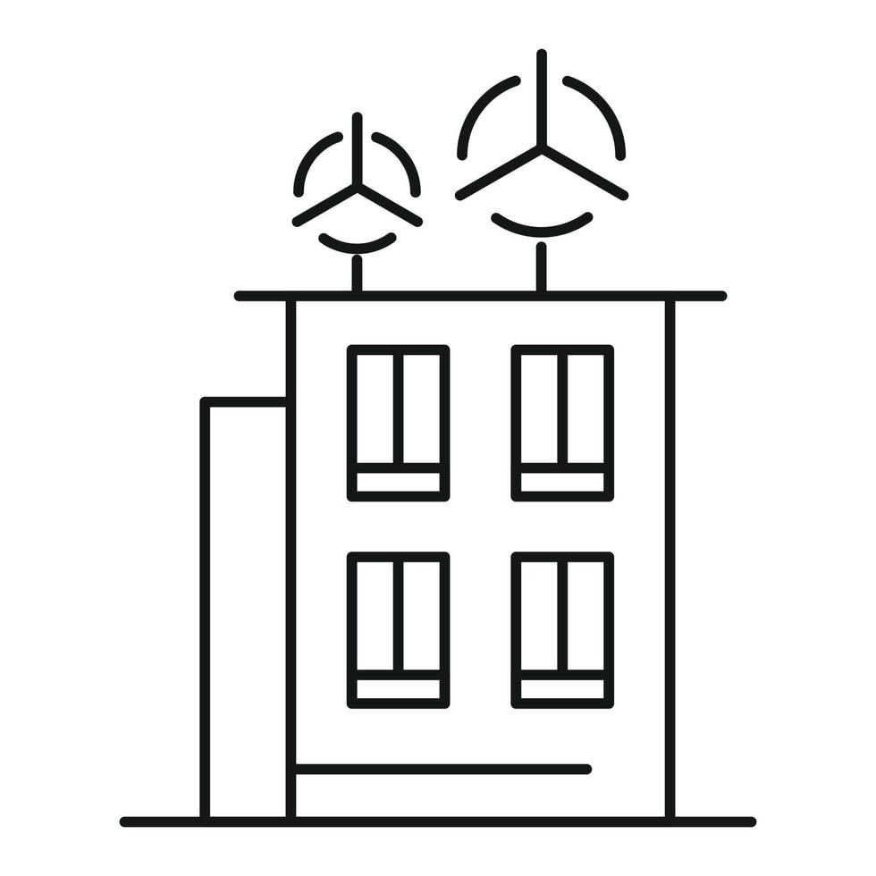 Intelligent building icon, outline style vector